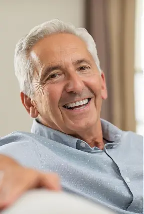 A man with white hair smiling for the camera.